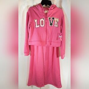 Nwt btween Sz 10 Sequin LOVE Hoodie & Sweatpant Set